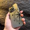 Fashion Vintage Compass Phone Case for iPhone 16 16E 12 13 11 14 15 Pro Max X XS XR 7 8 Plus SE2022 Hard IMD Shockproof Cover