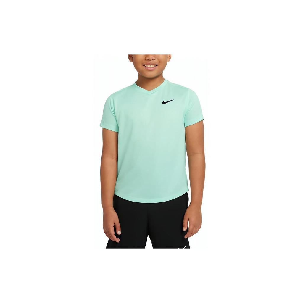 Nike Court Dri-FIT Victory Solid Logo Short Sleeve T-Shirt Kids Tops Teal CV7565-379