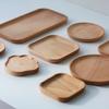 Japanese Solidwood Oval Tray New Household Snack Beech Plates Creative High Aesthetic Multi-shape Smooth Simple Dessert Dish