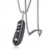 Necklace Silver Chain Steel Feather 343