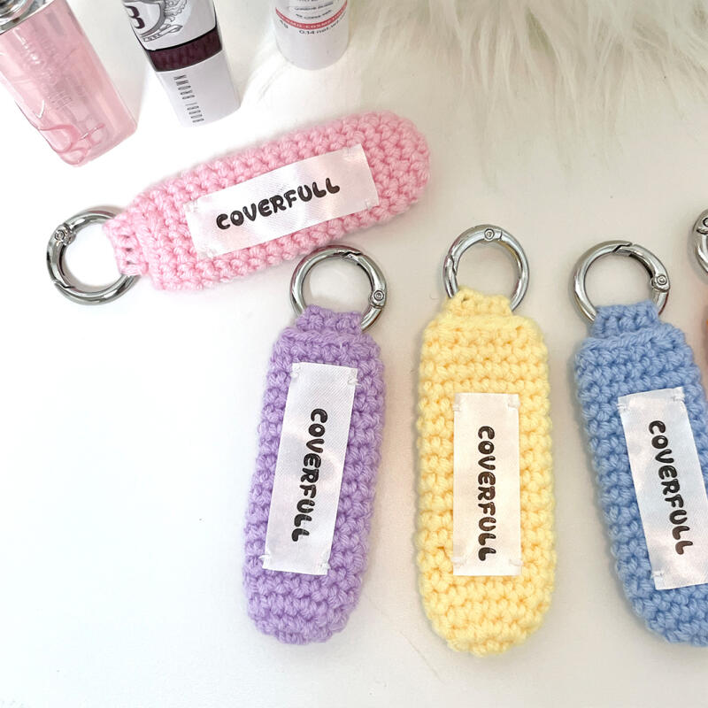 Knitted Lip Balm Keychain Lipstick Holder Case Bag Decoration