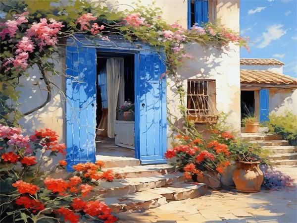 Full Square Round Diamond Painting Door Flower Home Decor Embroidery Mosaic Landscape Wall Art