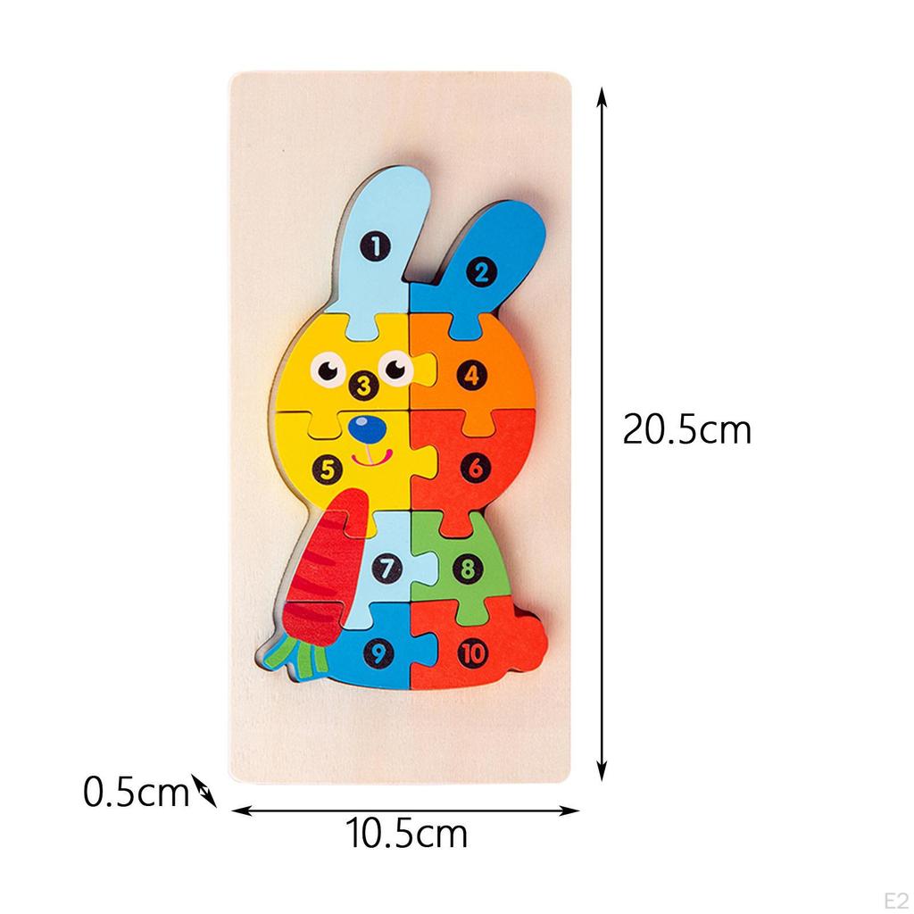 for Toddlers, Montessori Toys, Animal Shaped Wooden Puzzle
