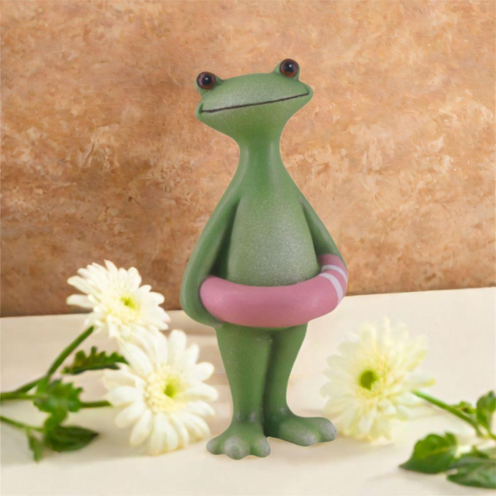 Resin Surfing Frog Statue Cute Style Small Frog Ornament Swimming Frog Figurine  Office Desk