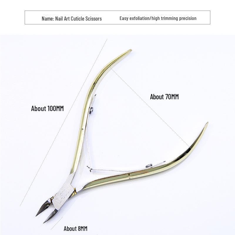 Maniküreschere und -zange aus Edelstahl mit Goldgriff für die Nagel- und Nagelhautpflege