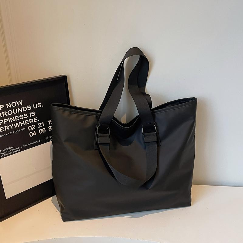 Minimalist Nylon Tote Bag for Women – Large Capacity Shoulder Bag with Adjustable Strap, Perfect for Work & Everyday Use