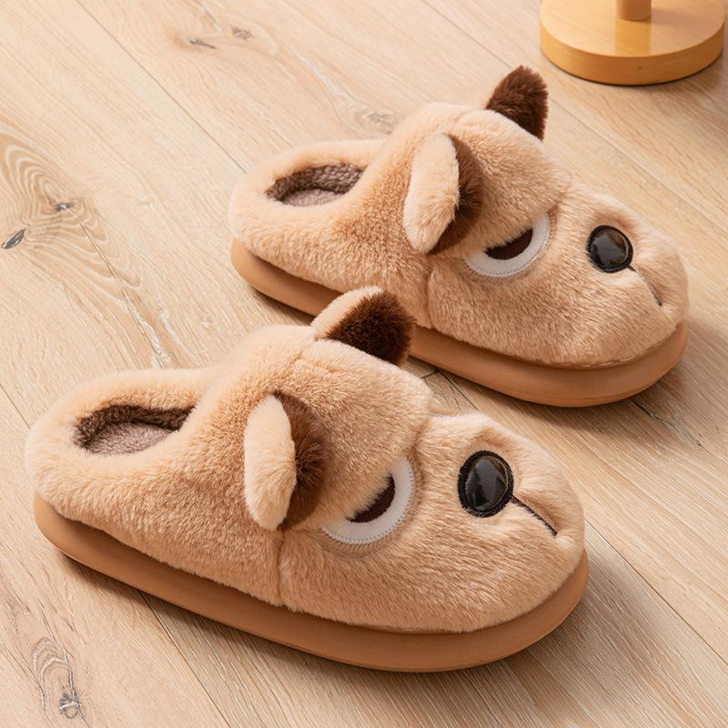 Puppy Baotou Cartoon Cotton Slippers Men's Winter Non-slip Plush Indoor Warm Cotton Slippers Winter