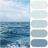 Ozeanblau Gestreifter Duschvorhang Wasserdichtes Gewebe Duschvorhänge Für Badezimmer Allmählicher Farbverlauf Minimalistisches Design Modern Neutral