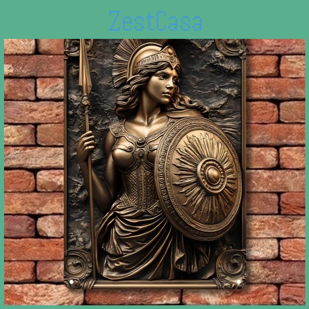 Wall Aluminum Athena Vintage Bronzestyle Hanging Decorative Plaque 79x119 Inch Multipurpose Square Sign For Home Decor