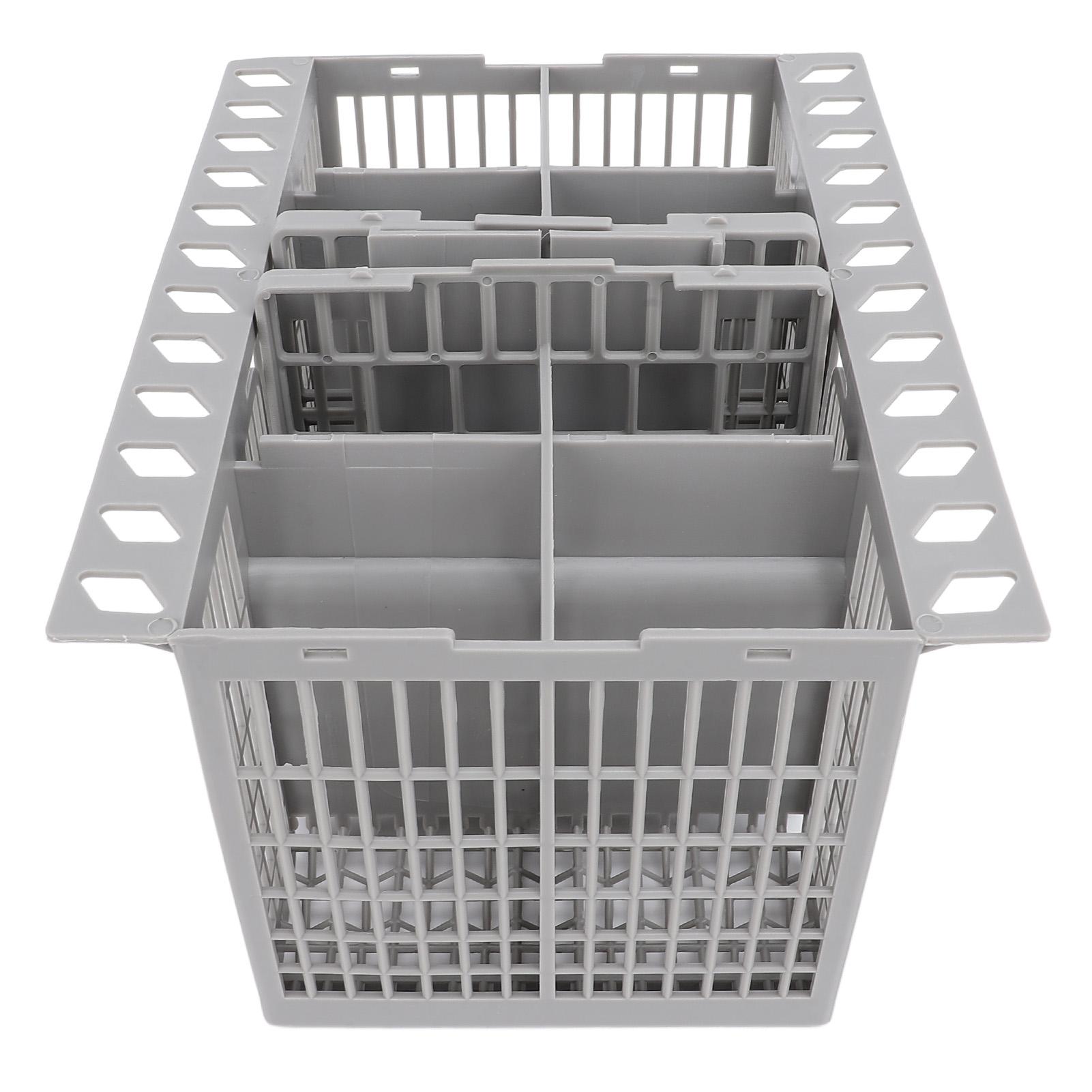 

Dishwasher Cutlery Basket ABS 8 Compartments 2 Lids C00257140 C00386607 Universal Dishwasher Silverware Cutlery Basket