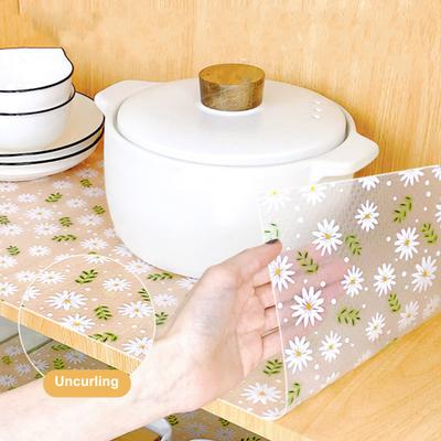 1 Roll Drawer Mat Non-Slip Waterproof Kitchen Cabinet Liner Easy To Clean Shelf Protective Pad for Home ADM