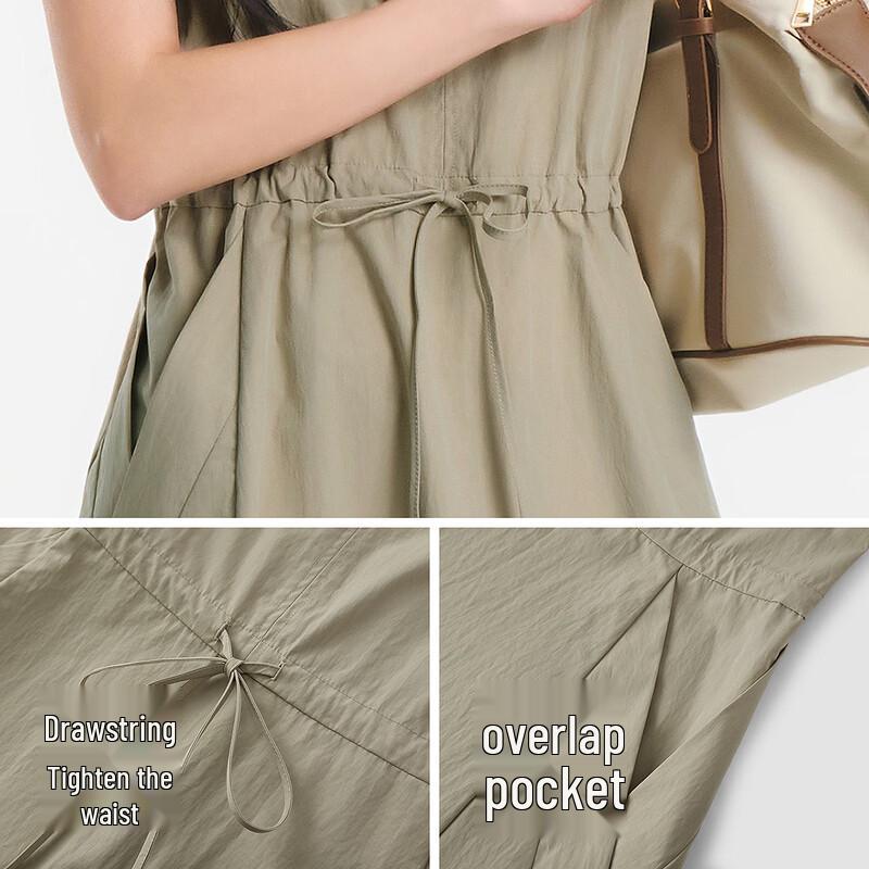 Semir Damen Tunnelzug A-Linien Latzkleid & T-Shirt Set