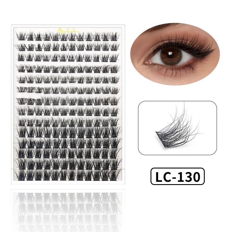 14-Row D Curl Dense False Eyelash Cluster Pack - Mixed Style, Hot Melt Grafted, In Stock
