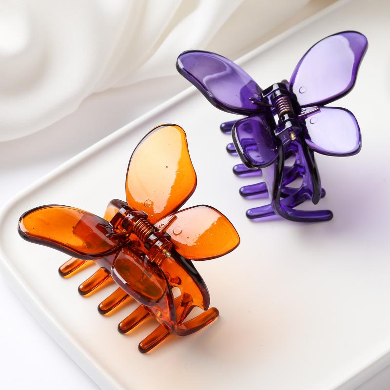 5.3cm Medium Size Butterfly Hairclaws  Hair Claw Crab Hairclips Summer Hairstyles for Girls and Women Headwear Waterproof Hair