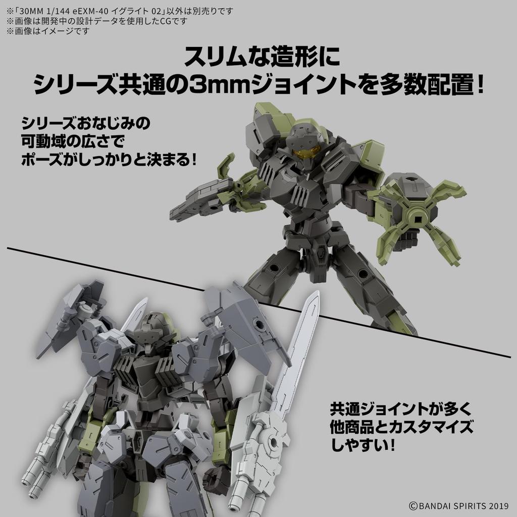 BANDAI SPIRITS 30MM Iglite 02 Scale Plastic Model eEXM-40 1/144 Pre-Colored