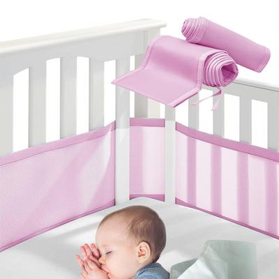 CocoFill Kinderbett Babysicherheit Einfache Garantie Liner, Schutzgitter, Zaun, Netz, Waschbar, Installation, 90-Tage (Rosa)
