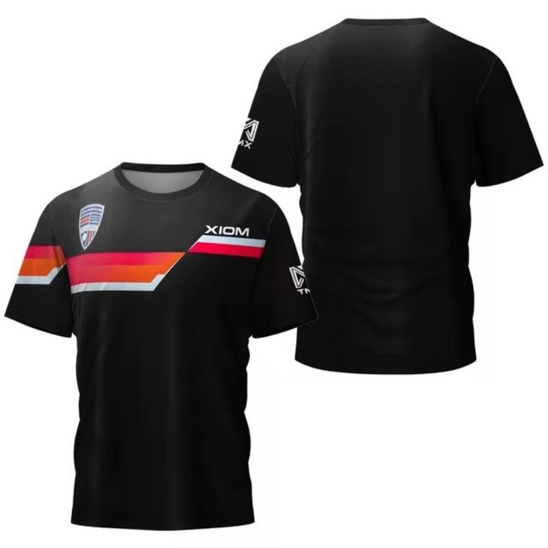T-shirt da uomo stampata in 3D per sport all'aperto e fitness, traspirante, ad asciugatura rapida, manica corta, girocollo, pullover, top casual