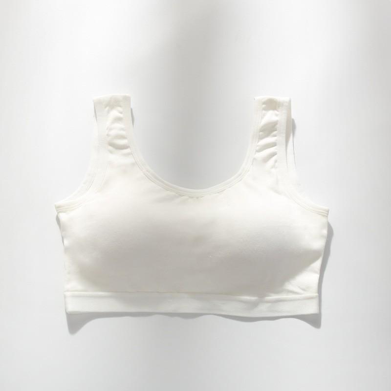 

Хлопковый фиксирующий бюстгальтер u-образной формы цельный красивый задний спортивный бюстгальтер нижнее белье для маленькой груди сбор без косточек студенческая майка m（ 40-50kg ） белый