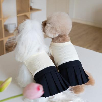 Pet School Uniform Pleated Skirt Cute Vest Skirt Cat Clothing Teddy Clothes Dog Clothes for Small Dogs Dog Dresses Puppy Clothes