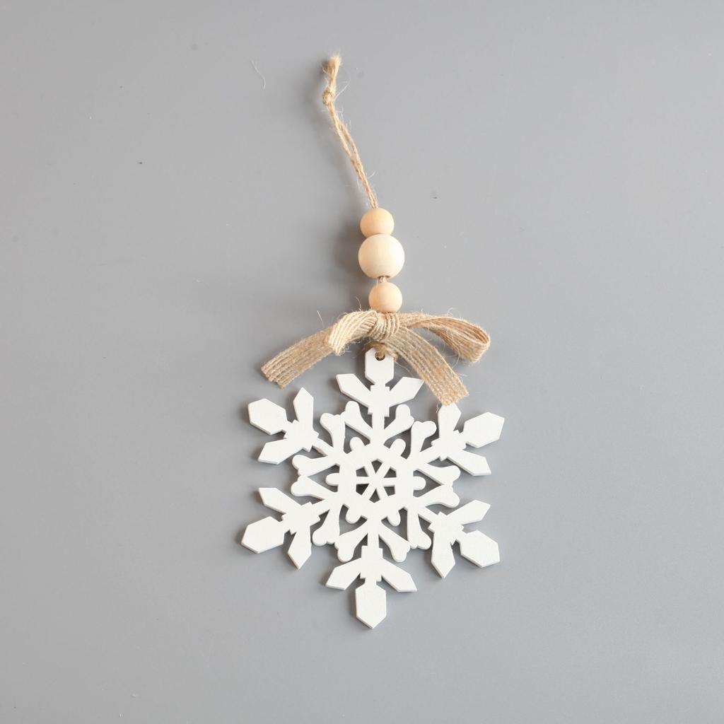 6pcs Wooden Snowflakes Ornaments Christmas Decoration For Home Xmas Tree Hanging Pendant 2026 New Year Holiday Gifts DIY Craft