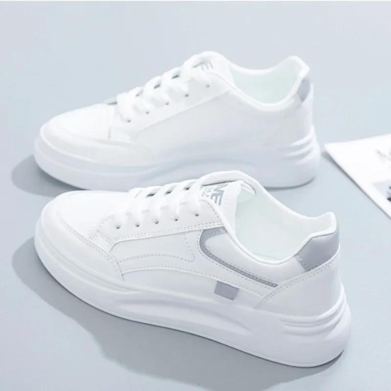 Fashion 2025 Spring Autumn Breathable Casual Shoes for Women Platform Running Tennis Sneakers Female White Concise Versatile Walking Fla