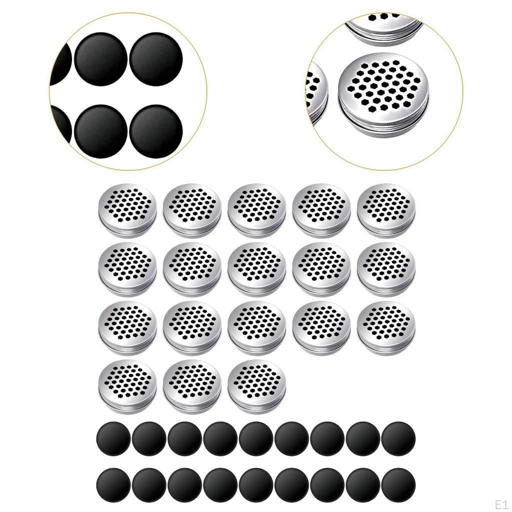18 Piezas Lata Redonda de Entrenamiento de Olores para Perros Contenedores de Comida Lata de Aluminio con Tapas Portátil Reutilizable Metal