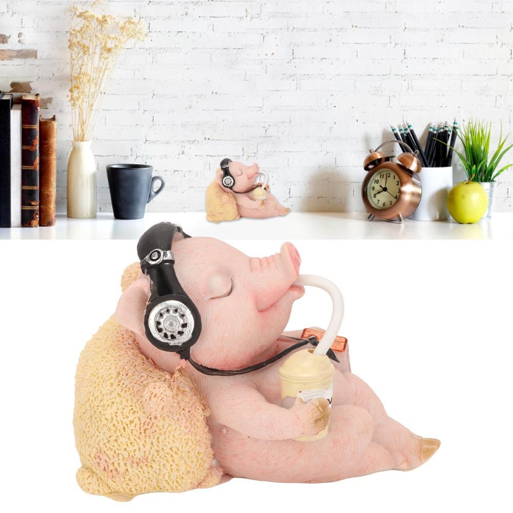 Statua di Maiale in Resina Decorazione Maiale Fortunato Statuette da Collezione Arte del Maiale in Resina Decorazione Casa Ufficio