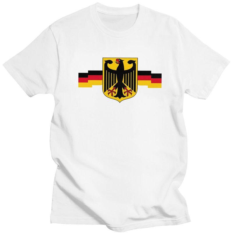 Custom German Eagle On Shield T Shirts for Men Pure Cotton Tee Tops Germany Flag Tshirt Casual Tshirt Clothing