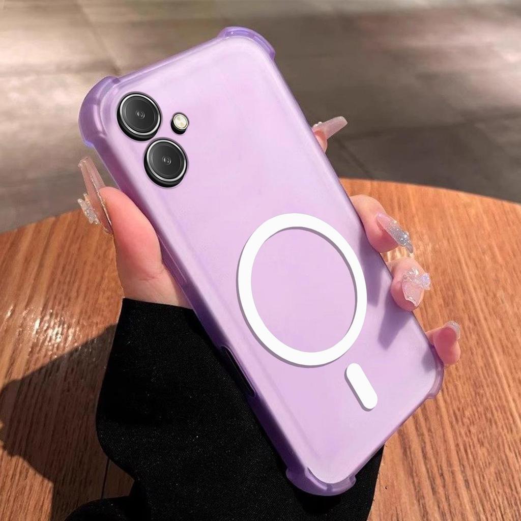 Case for Samsung Galaxy A07,A06 5G,A06 4G,A05 Cute Airbag Corner Pastel Matte Magnetic Casing Semi Shockproof Phone Cover