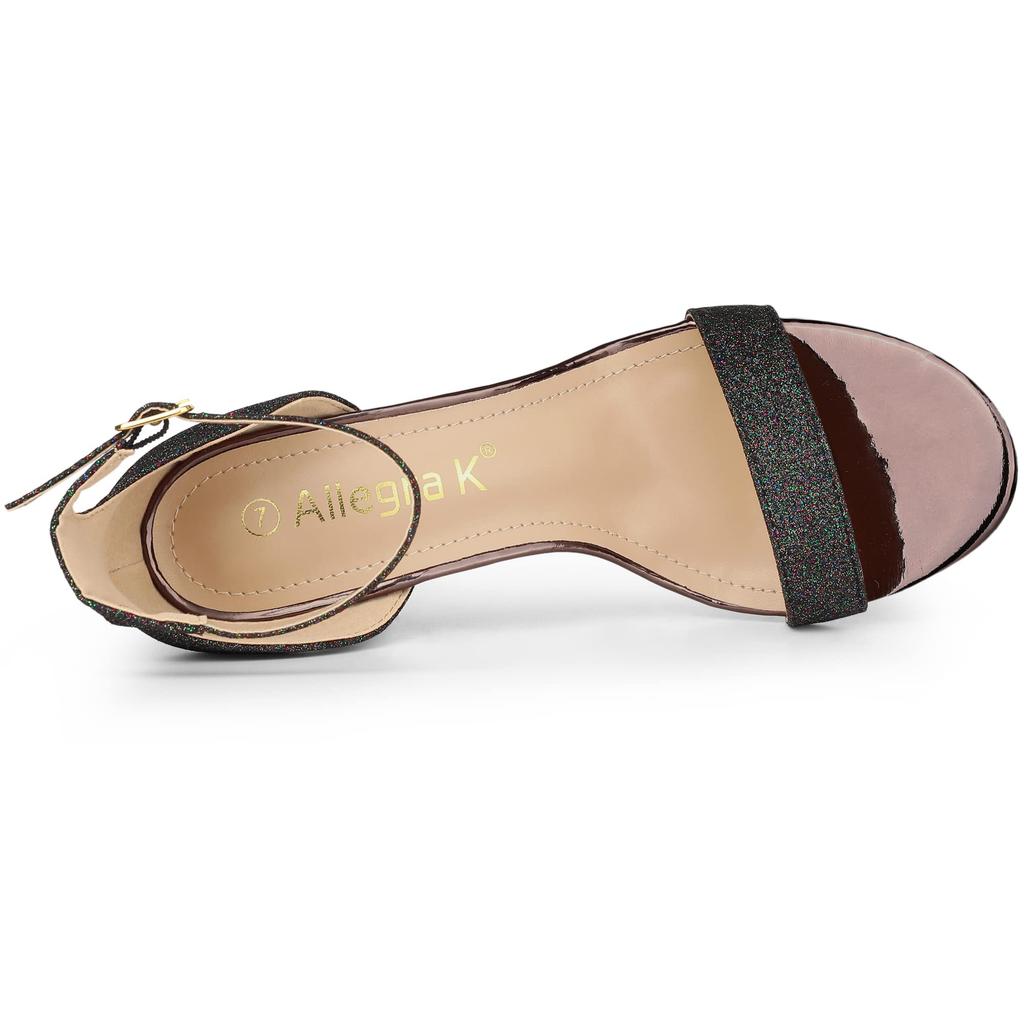 Allegra K Women's Ankle Strap Sandals, High Heel, Stiletto Heel, Black, Size 24.0cm