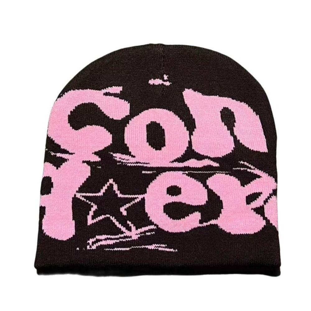 

Вязаная шапка с буквенным принтом Y2k в стиле хип-хоп, подарочная шапочка-чепчик для мужчин