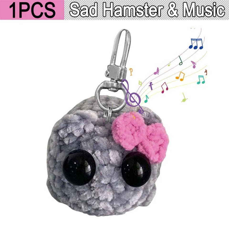 Sad Hamster Violin Song Plush Bag Charm Funny Cute  Accessories Gift for Girlfriend Bag Charm
