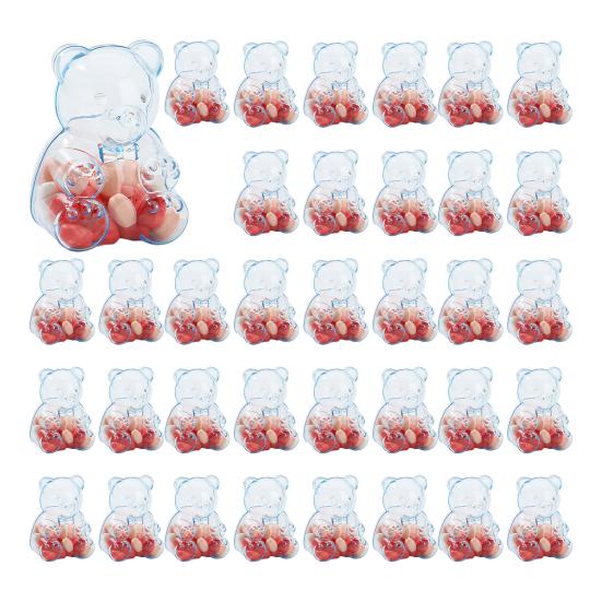 Bear-Shaped Candy Box Large Capacity Clear Plastic Storage Container Reusable Decorative Candy Storage Jar