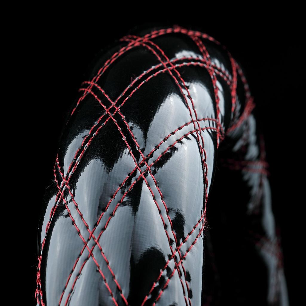 Miyabi Extra Thick Steering Wheel New Break Double Stitch Black X Cover, Quilt, Diamond, 2HS, Red, MHC-BQW-2HSBKWI