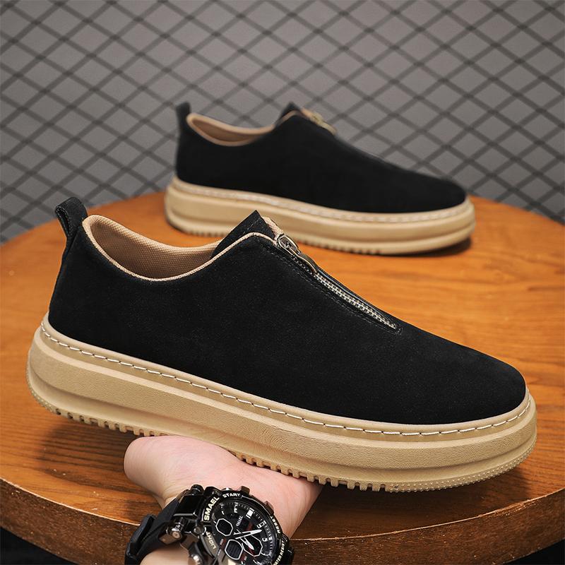 Neue Herren-Freizeitschuhe mit dicker Sohle, atmungsaktive Herren-Slipper in Übergröße, flache Laufschuhe