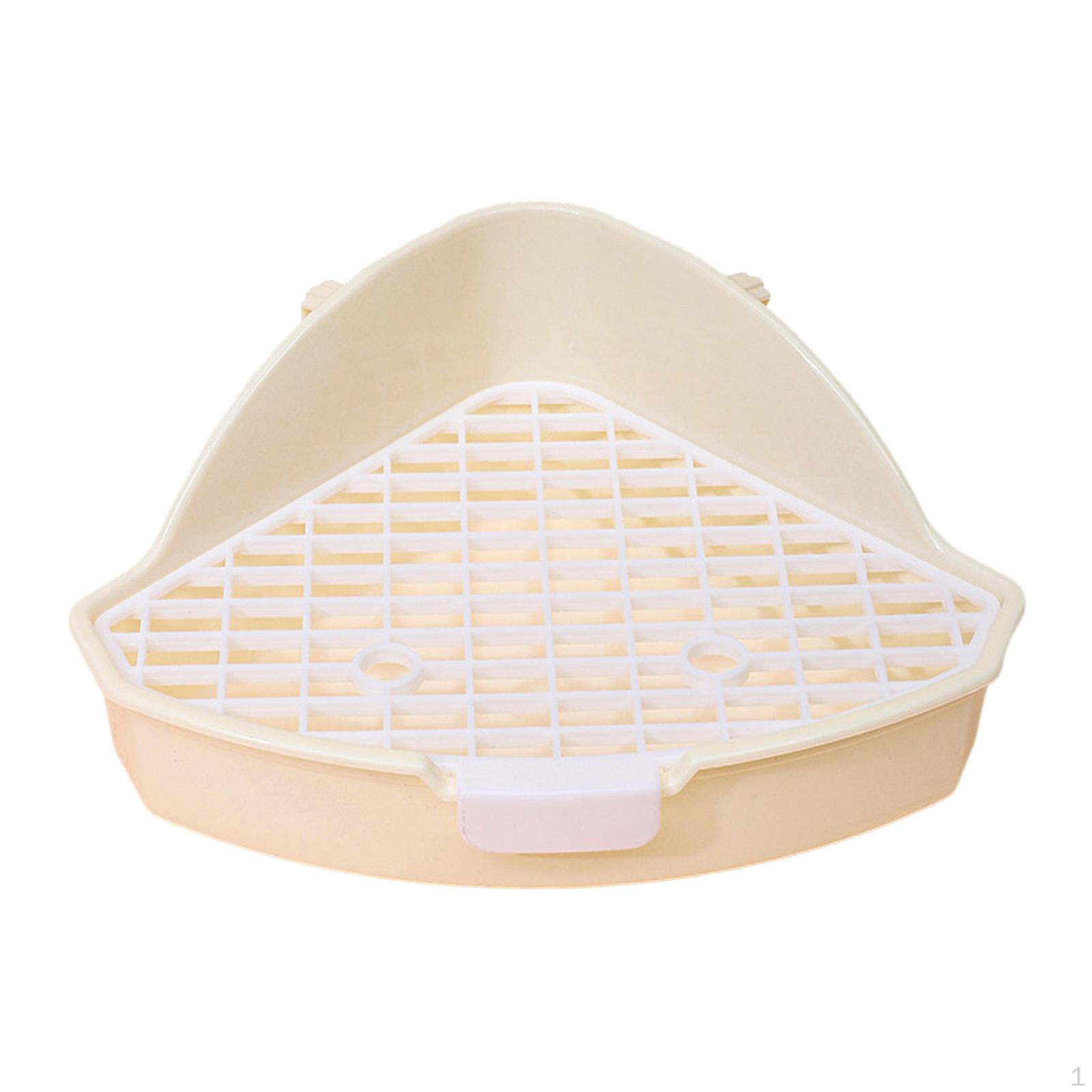 

Лоток для кроликів Кутова каструля 25x17x10 см Легко чиститься Лоток для сечовипускання Дрібні тварини білий