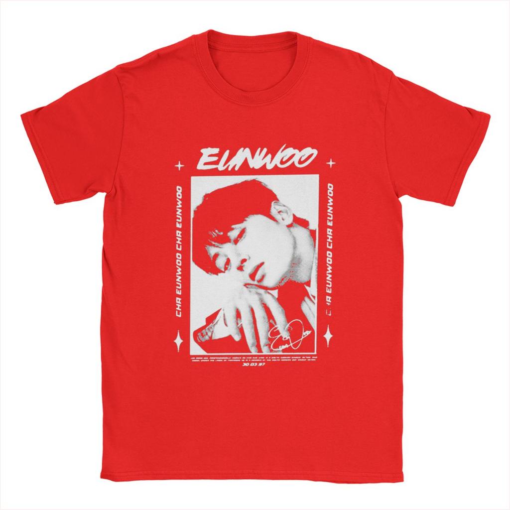 Men's Cha Eunwoo Astro Kpop T Shirt Astro Singer Pure Cotton Clothes Vintage Short Sleeve Round Collar Tee Plus Size T-Shirts