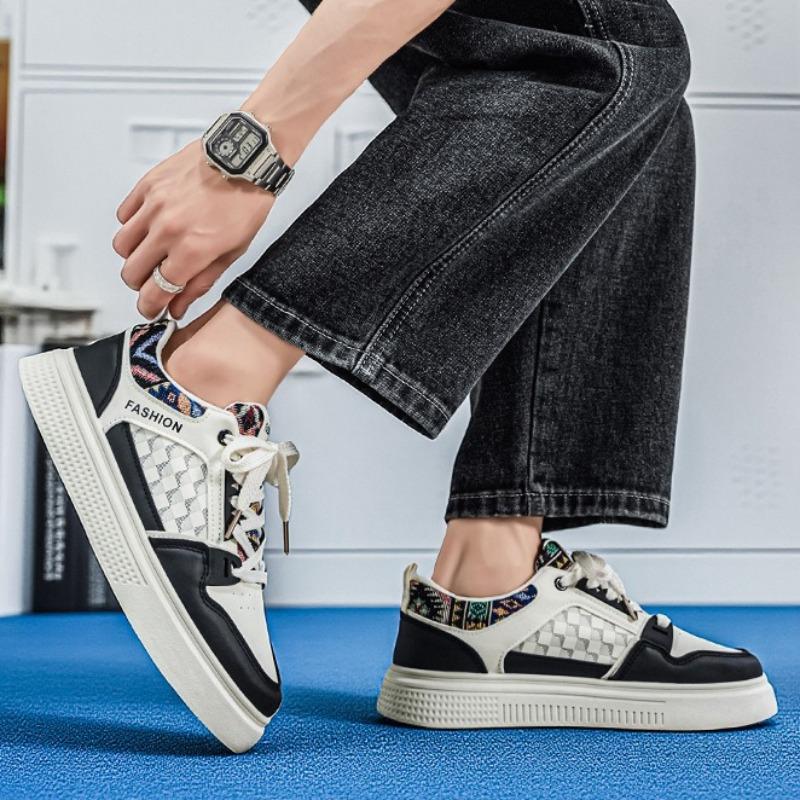 Men Soft Sole Breathable Skate Board Shoes, Student Daily Casual Athletic Sneakers