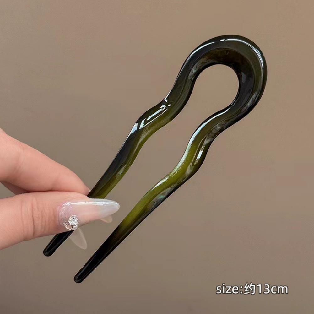 Fashion Acetate Hair Sticks For Women Girls Shell Hair Clip Pins U Shape Hairpins Hair Bun Maker Fashion Hair Accessories