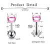 1 pz Zircone Cubico Cristallo Colorato Labret Monroe Anello per Labbro Borchie Acciaio Pietra 16g Borchia per Naso Cartilagine Elica Trago Piercing Orecchino
