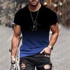 Casual Daily 3D Men's Gradient T-Shirt Fashion Print Trendy Harajuku Streetwear Men's Large Size Round Neck Comfortable Top