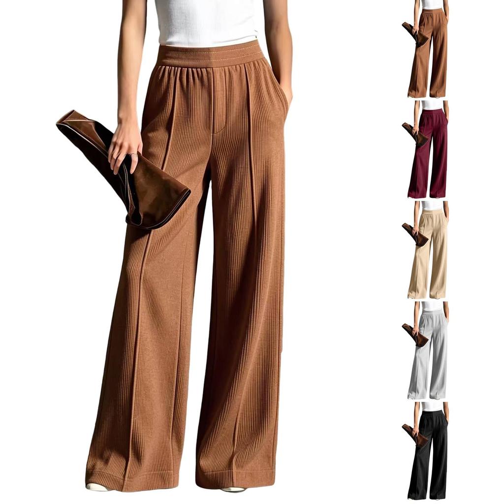 Women's Color Corduroy Long Pants Versatile Casual Trousers for Fall Winter