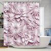 Luxurious Pink Paper Flowers Shower Curtain Waterproof Decoration for Bathroom Accessories Size 180x205cm (70 X 80)