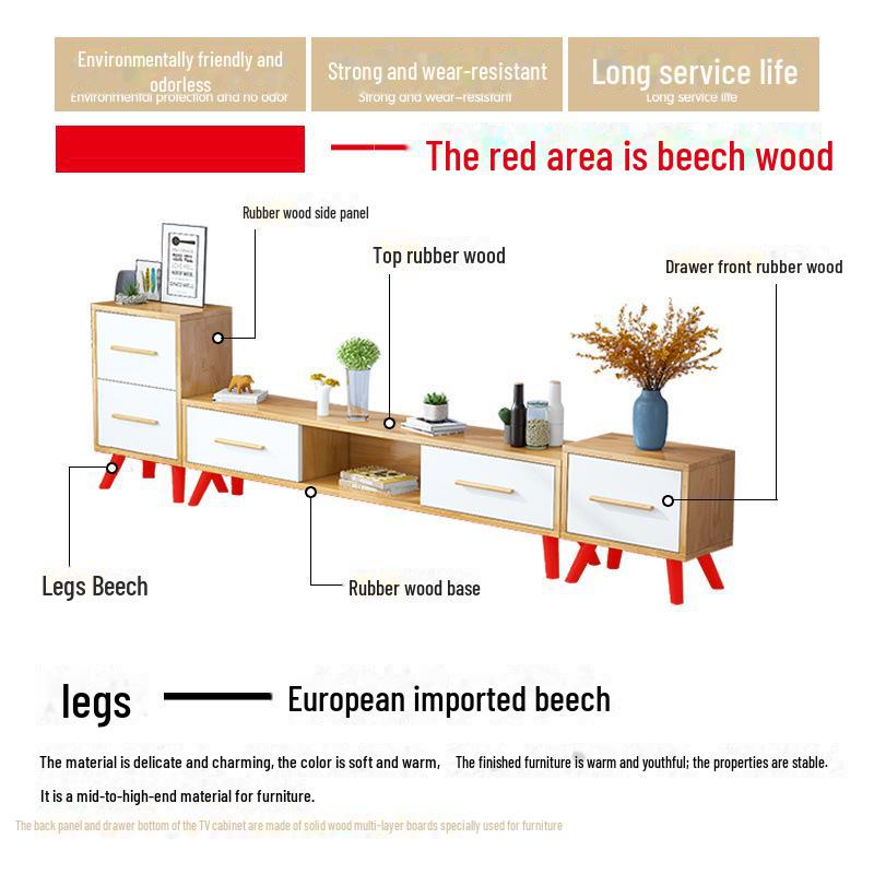Solid Wood Coffee Table & TV Cabinet Set: Modern Luxury for Small Living Rooms or Bedrooms
