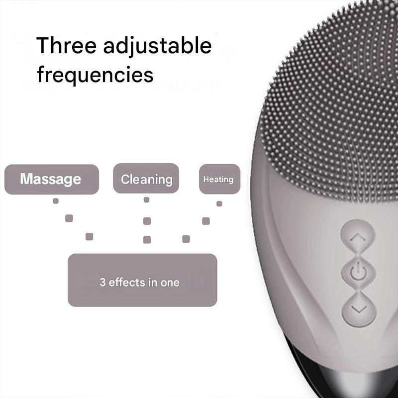 Facial Cleansing Electric Cleansing Brush Ultrasonic Silicone Facial Cleanser Deep Pore Cleansing Facial Skin Massager Cleaning