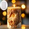 Diy Sika deer flower relief cylindrical candle silicone mold  spring and summer Sika deer stone relief cylindrical resin mold