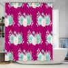 Vintage Pink Blue Floral Shower Curtain for Bathroom Decor Waterproof Fabric with Hooks Set Home Accessories