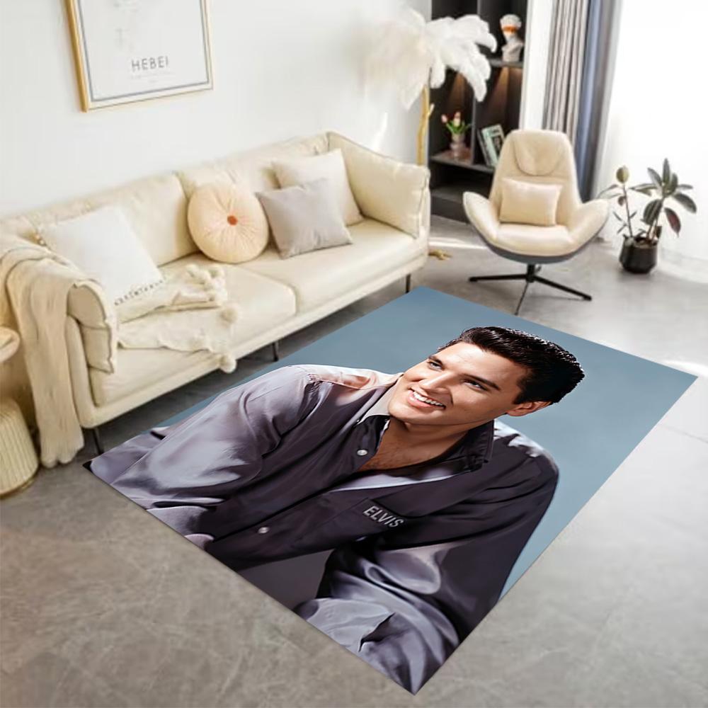 Elvis Presley Music Legend Floor Rug Office Rug Design for Hallway Living Rooms Decorate room Kitchen Antislip Carpet Anime Office Decor Spiritual Gif