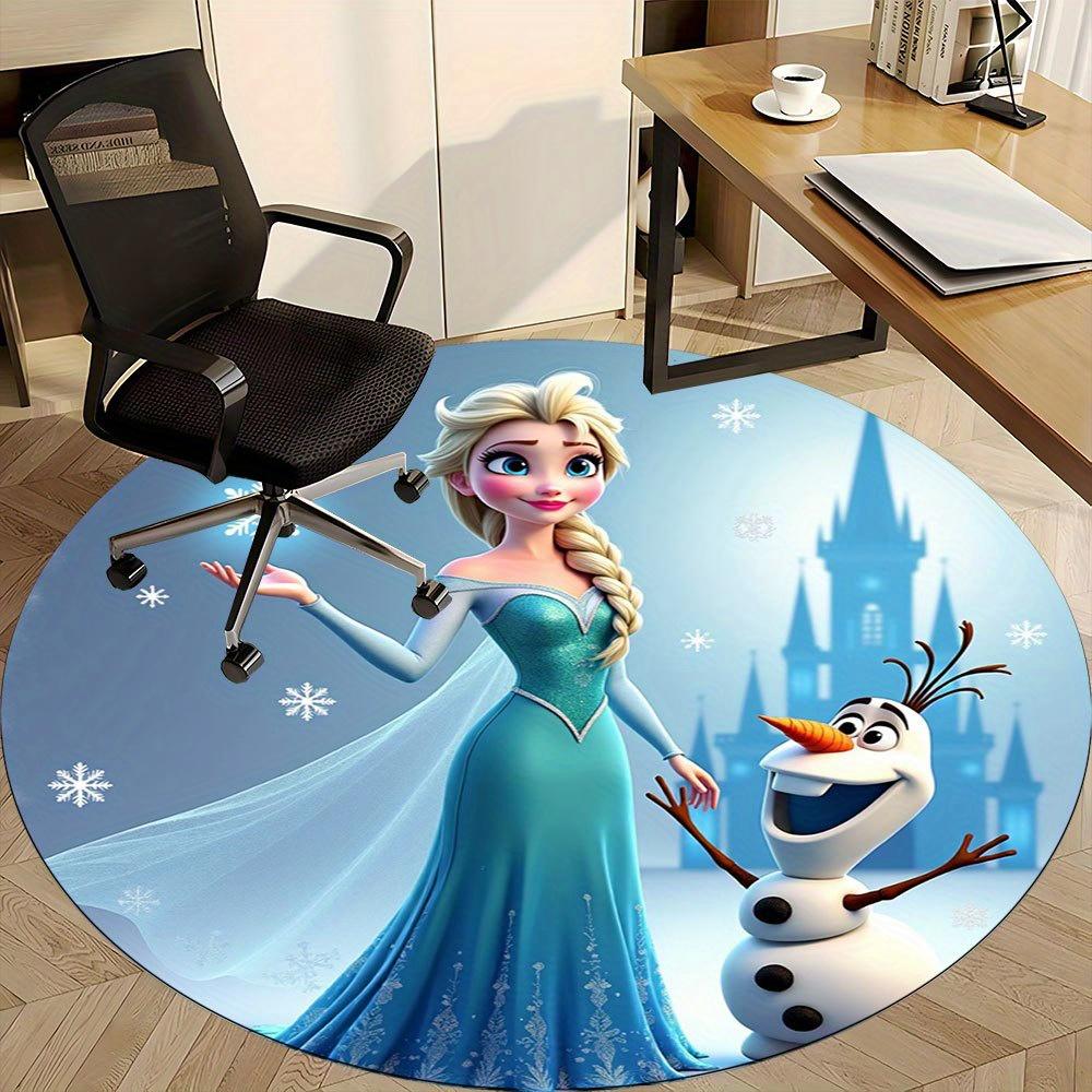 1pc Snowflake Magic Elsa & Olaf Inspired Round Rug - Perfect for Office, Home Decor, Home Room, or Living Space -0412090 80cm by 80cm