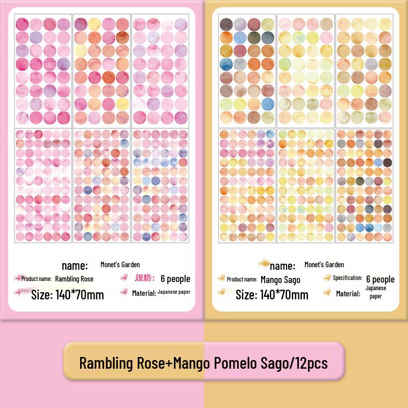 Morandi Fresh Color Retro Round Stickers - Student Style & Self-Adhesive
